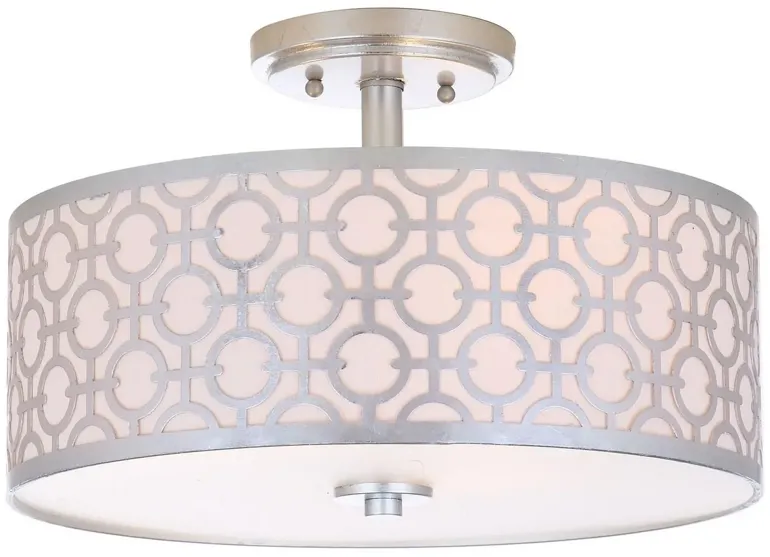 Vera Chain-Link 3 Light 15.5-Inch Dia Silver Flush Mount