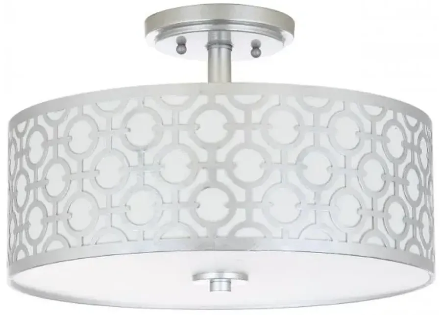 Vera Chain-Link 3 Light 15.5-Inch Dia Silver Flush Mount