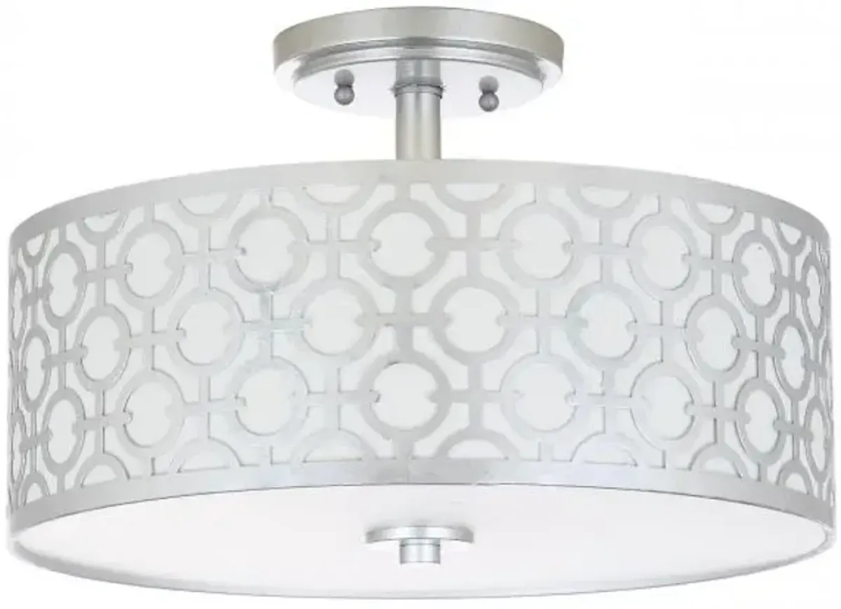 Vera Chain-Link 3 Light 15.5-Inch Dia Silver Flush Mount