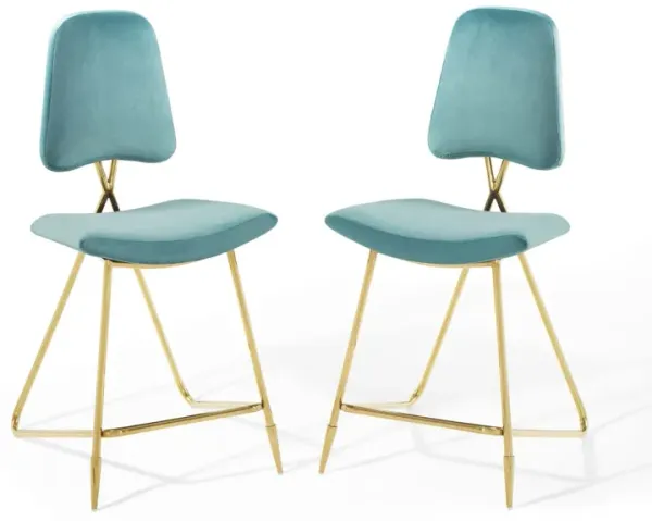 Ponder Counter Stool Performance Velvet Set of 2