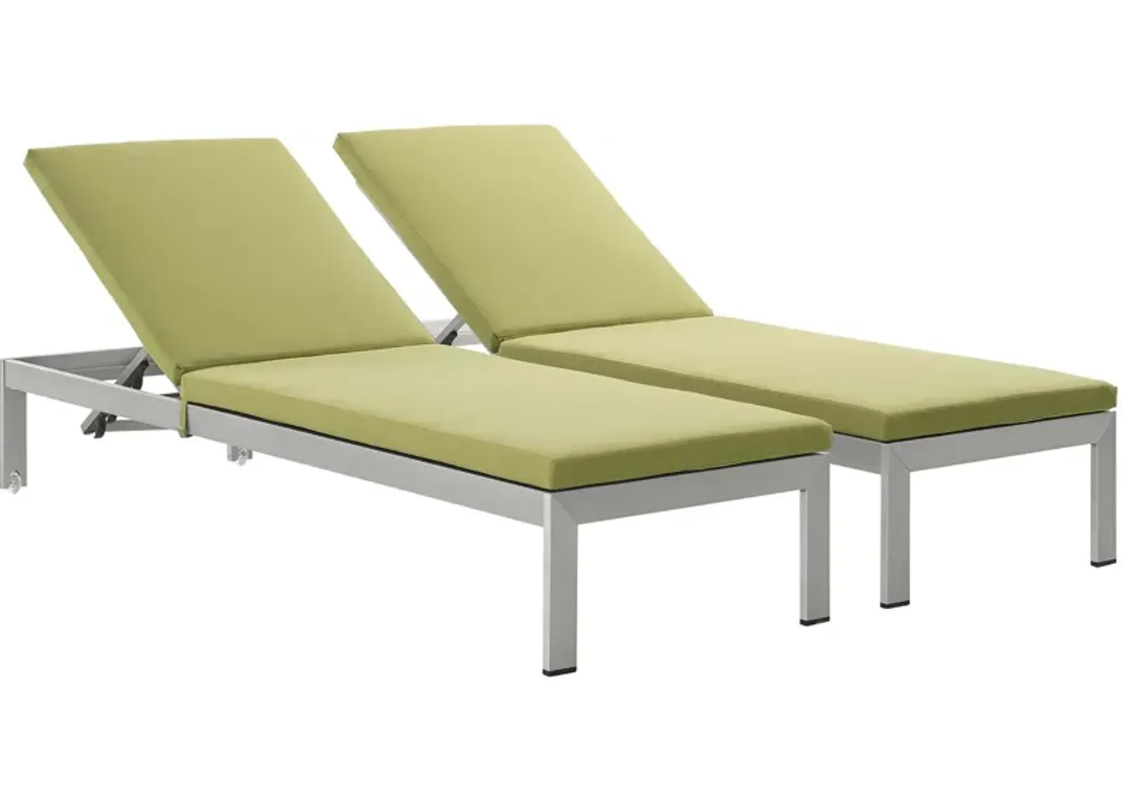 Shore Chaise with Cushions Outdoor Patio Aluminum Set of 2