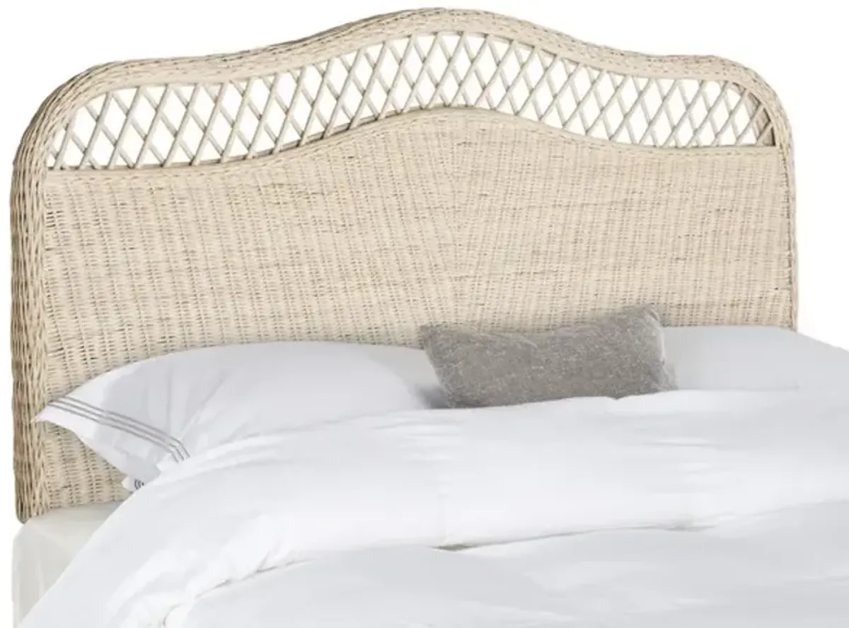 Sephina White Washed Rattan Headboard