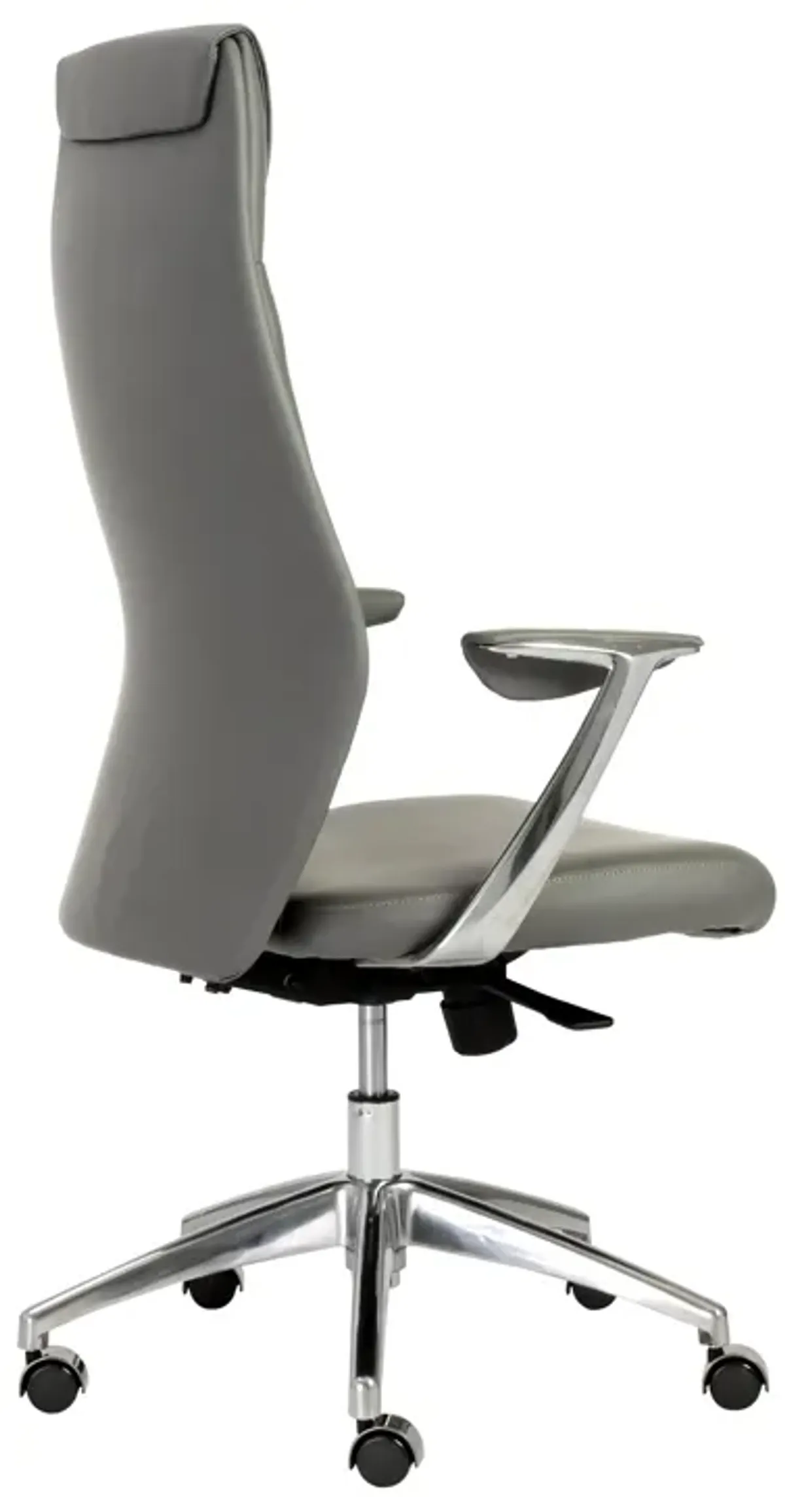 Crosby High Back Office Chair in Gray with Polished Aluminum Base