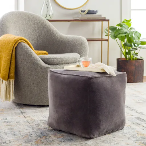 Cotton Velvet CVPF-022 16"H x 16"W x 16"D Pouf