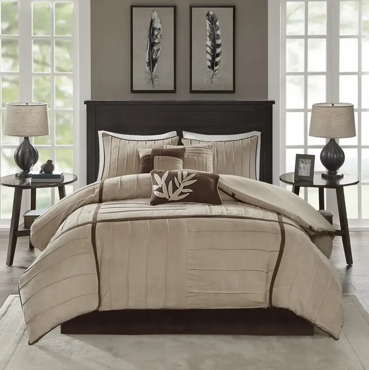 Madison Park Dune Beige 7 Piece Comforter Set