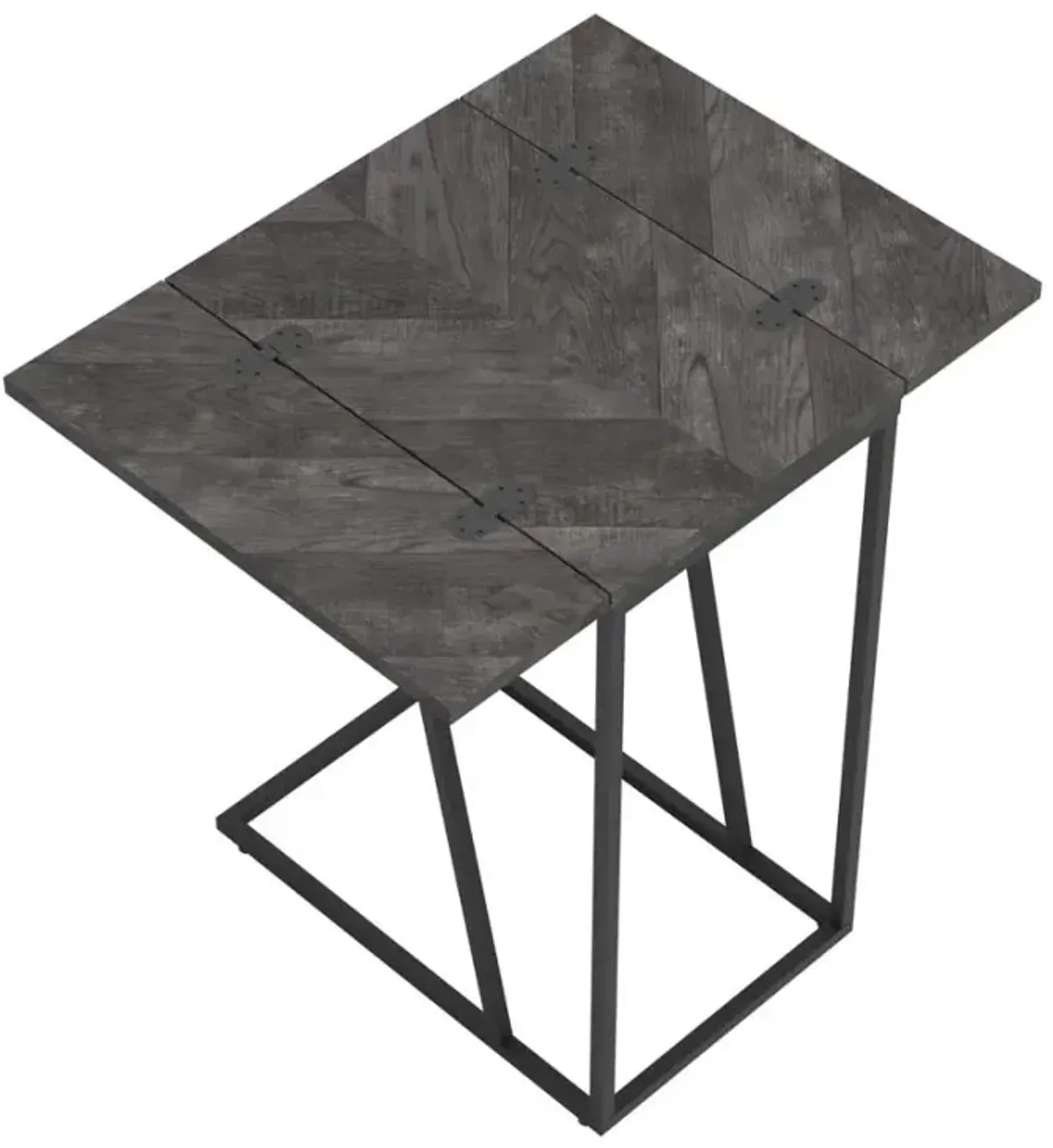 Carly Expandable Chevron Rectangular Accent Table Grey