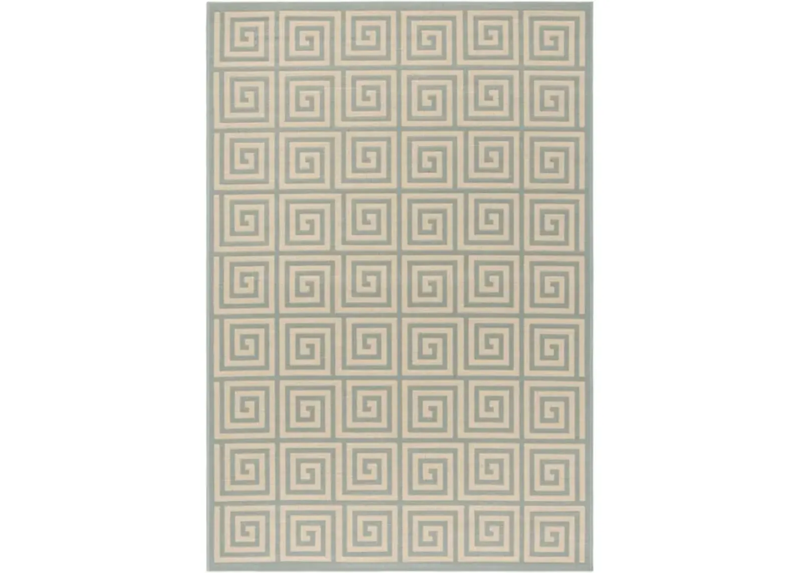 LINDEN 129 Collection LND129L-4 Cream / Aqua 4' X 6'