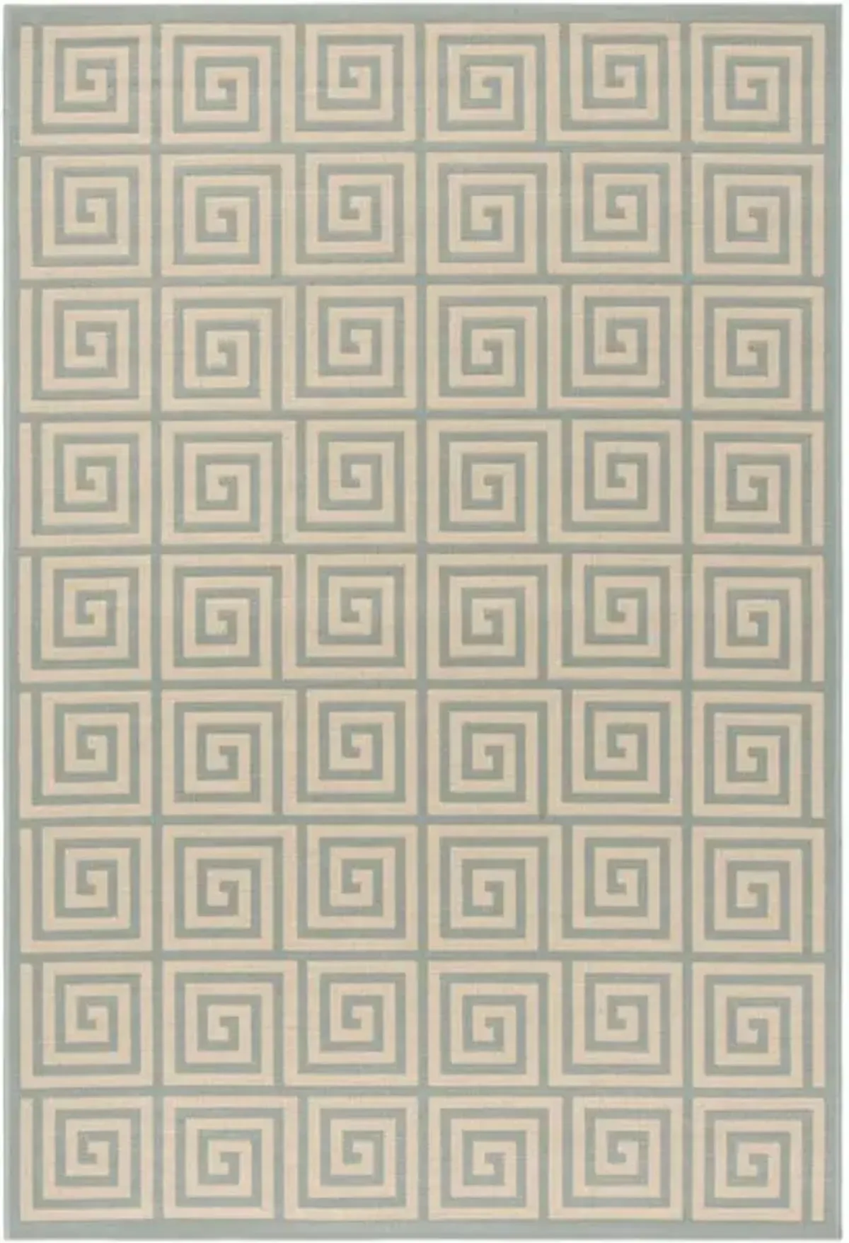 LINDEN 129 Collection LND129L-4 Cream / Aqua 4' X 6'