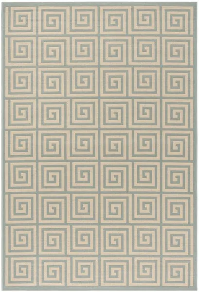 LINDEN 129 Collection LND129L-4 Cream / Aqua 4' X 6'