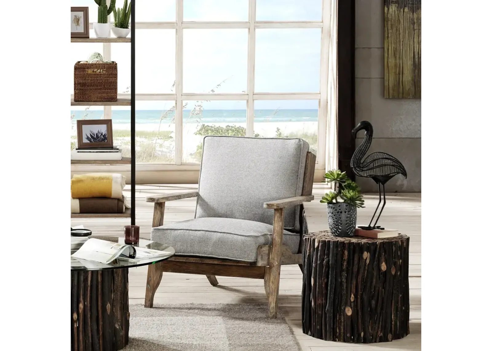 INK+IVY Malibu Grey Accent Chair