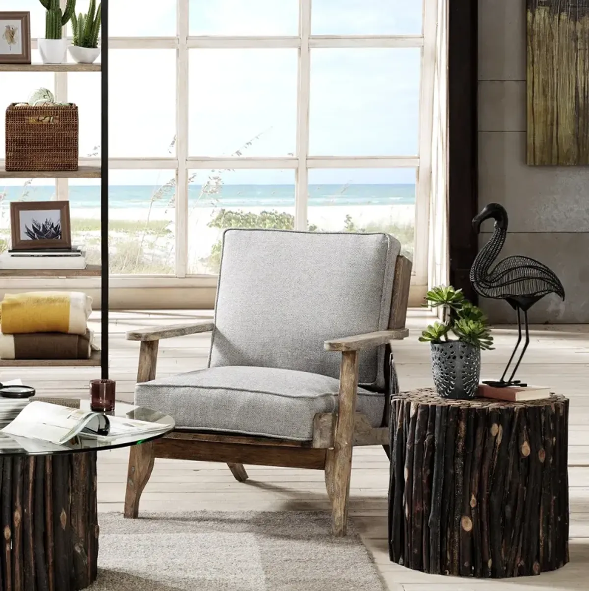 INK+IVY Malibu Grey Accent Chair