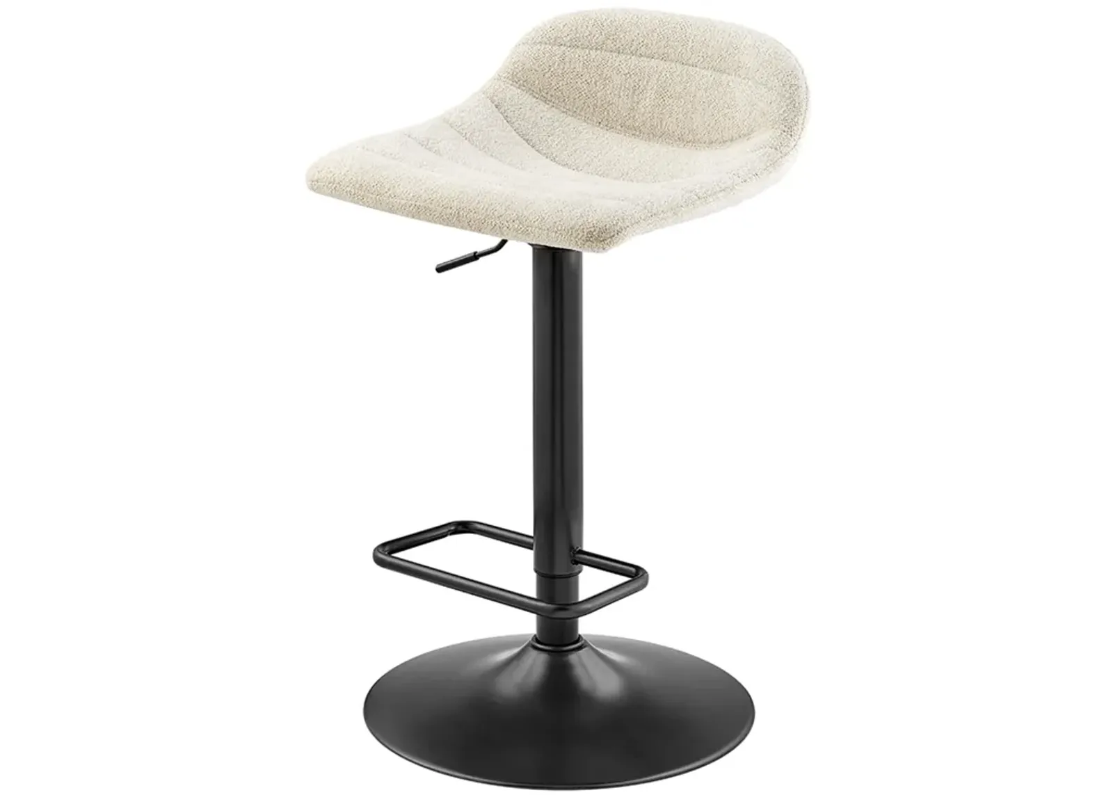 Koa KD Fabric Gaslift Swivel Bar Stool, Posh Ivory 