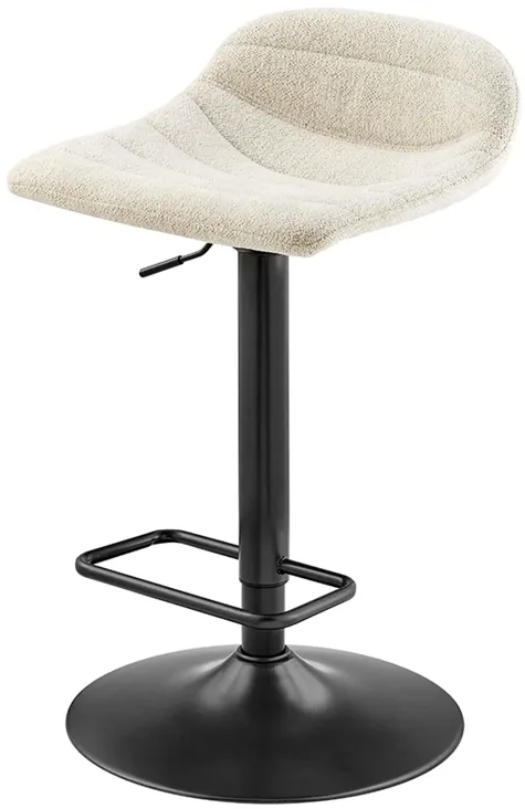 Koa KD Fabric Gaslift Swivel Bar Stool, Posh Ivory 