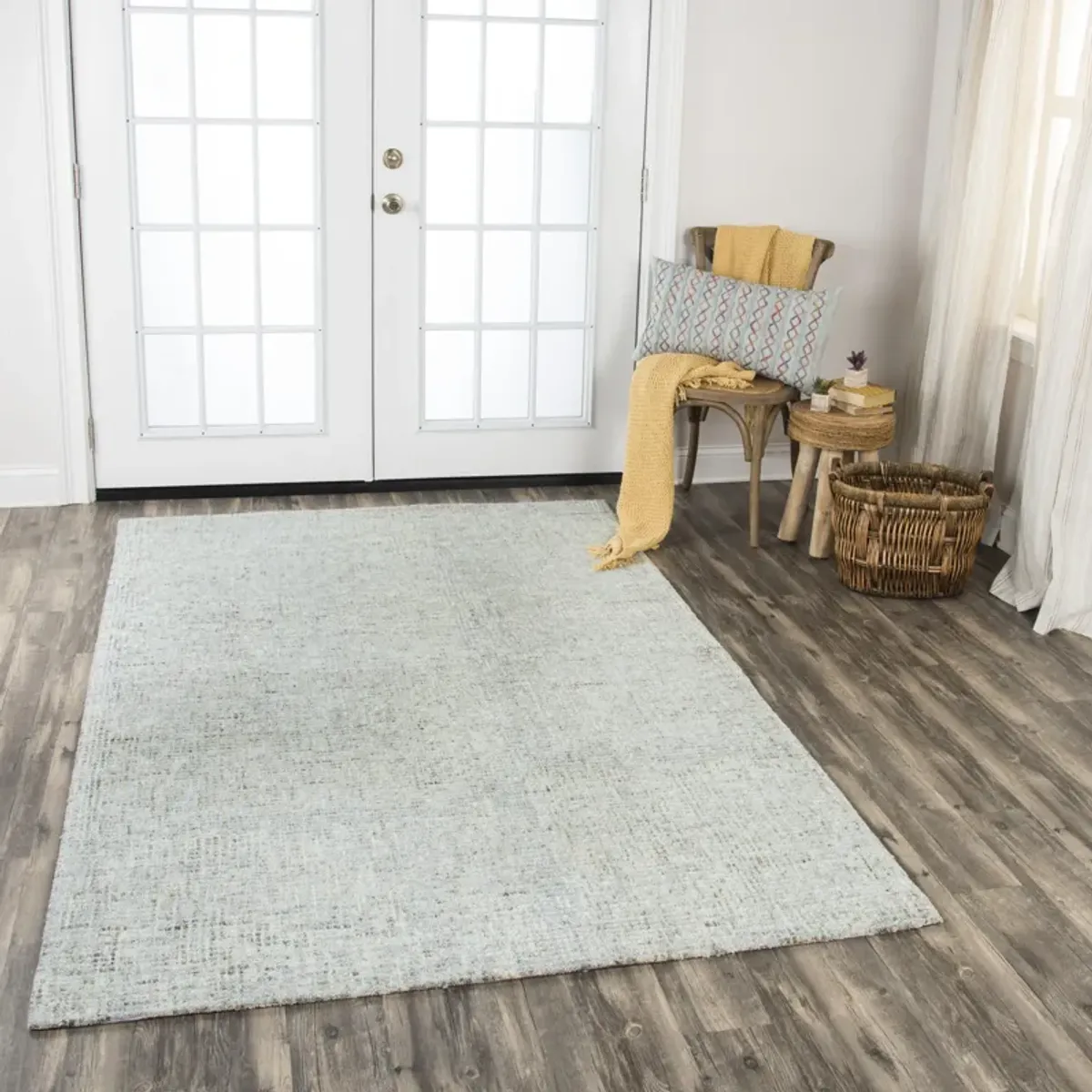 Talbot Light Gray Tweed Wool 3' x 5' Rectangle Rug