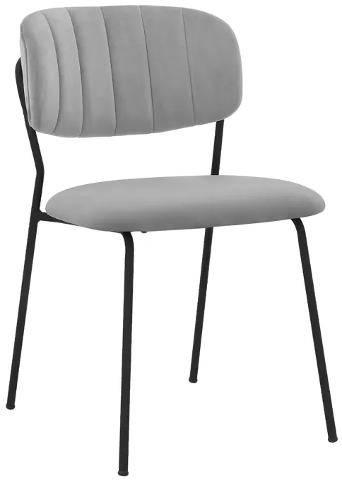 Carlo Gray Velvet and Metal Dining Room Chairs - Set of 2