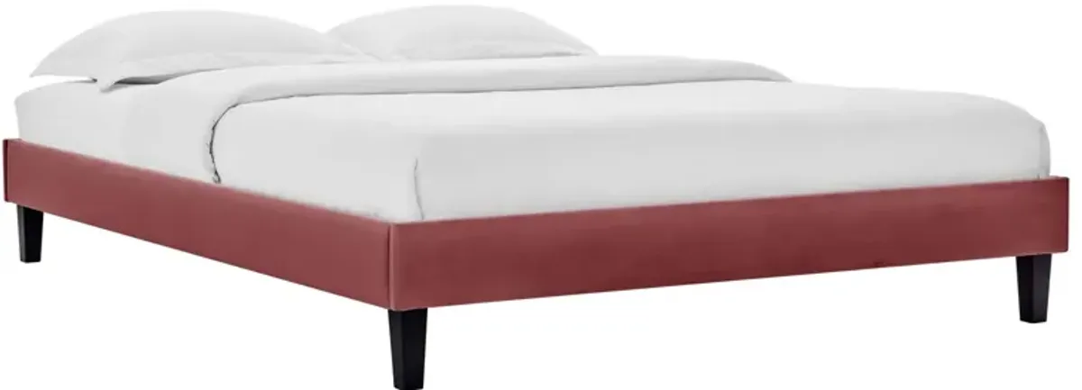 Reign King Performance Velvet Platform Bed Frame