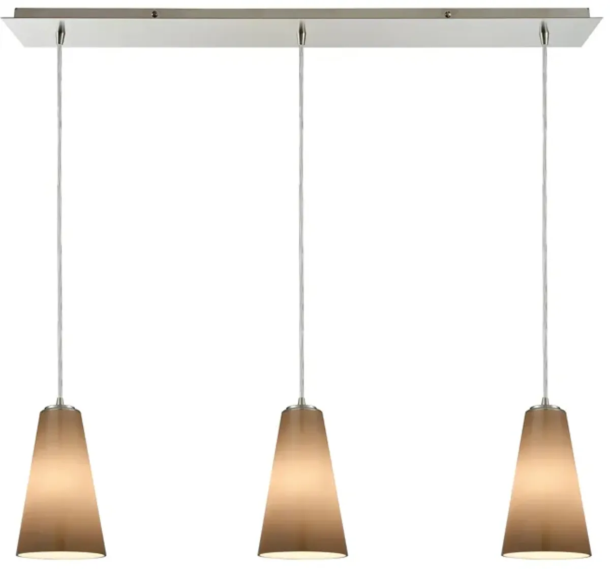 Connor 36" Wide 3-Light Mini Pendant - Satin Nickel