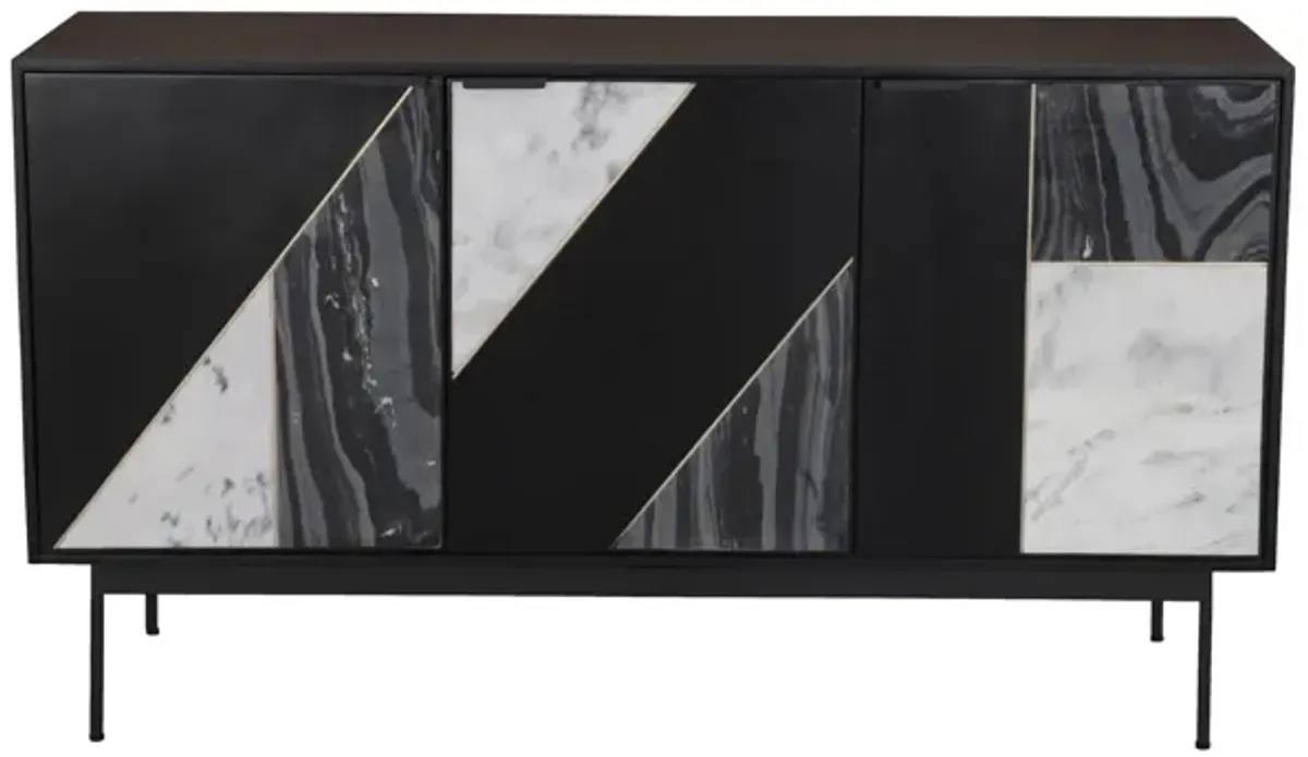 Hexa Sideboard - Black Fossil