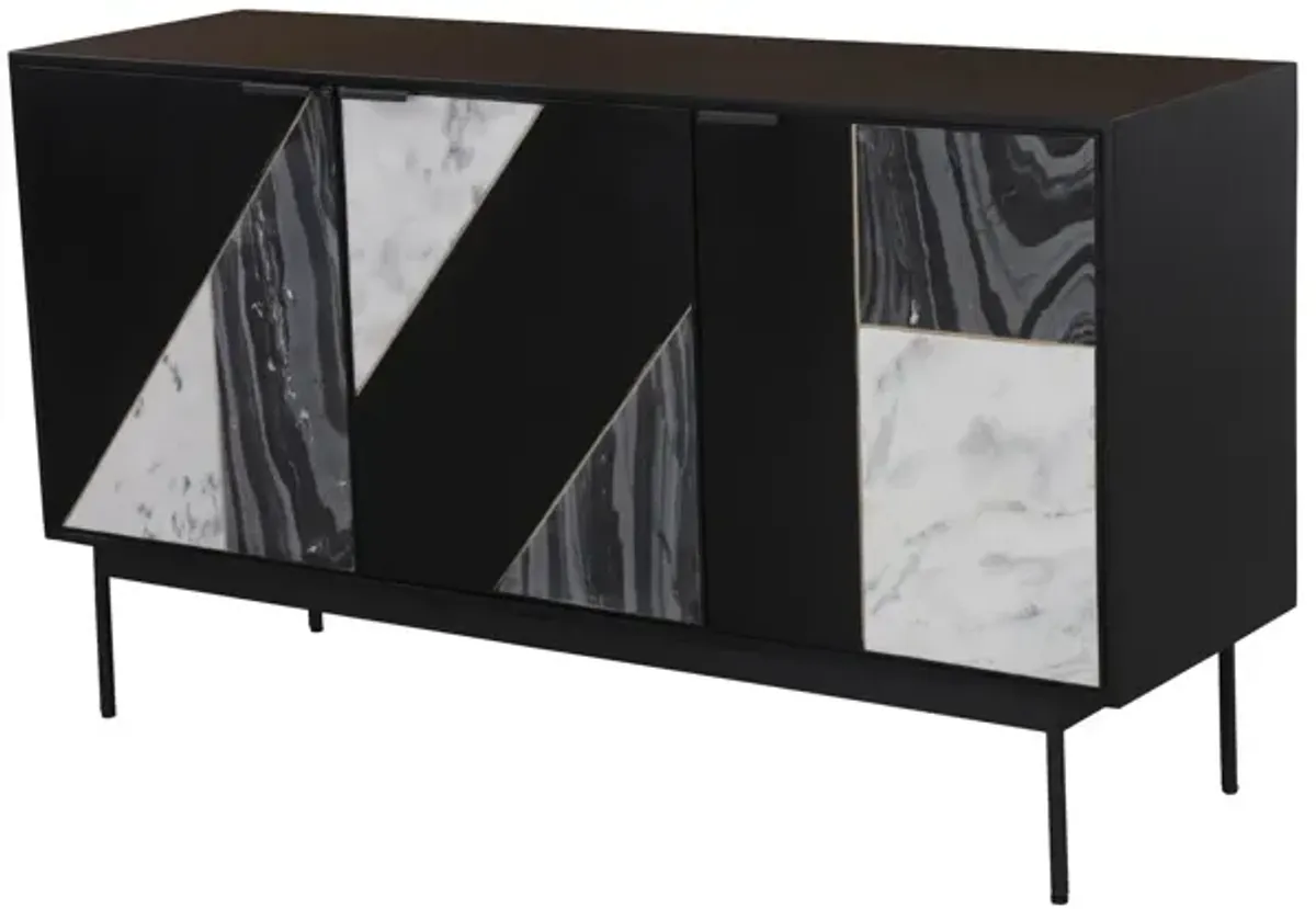 Hexa Sideboard - Black Fossil