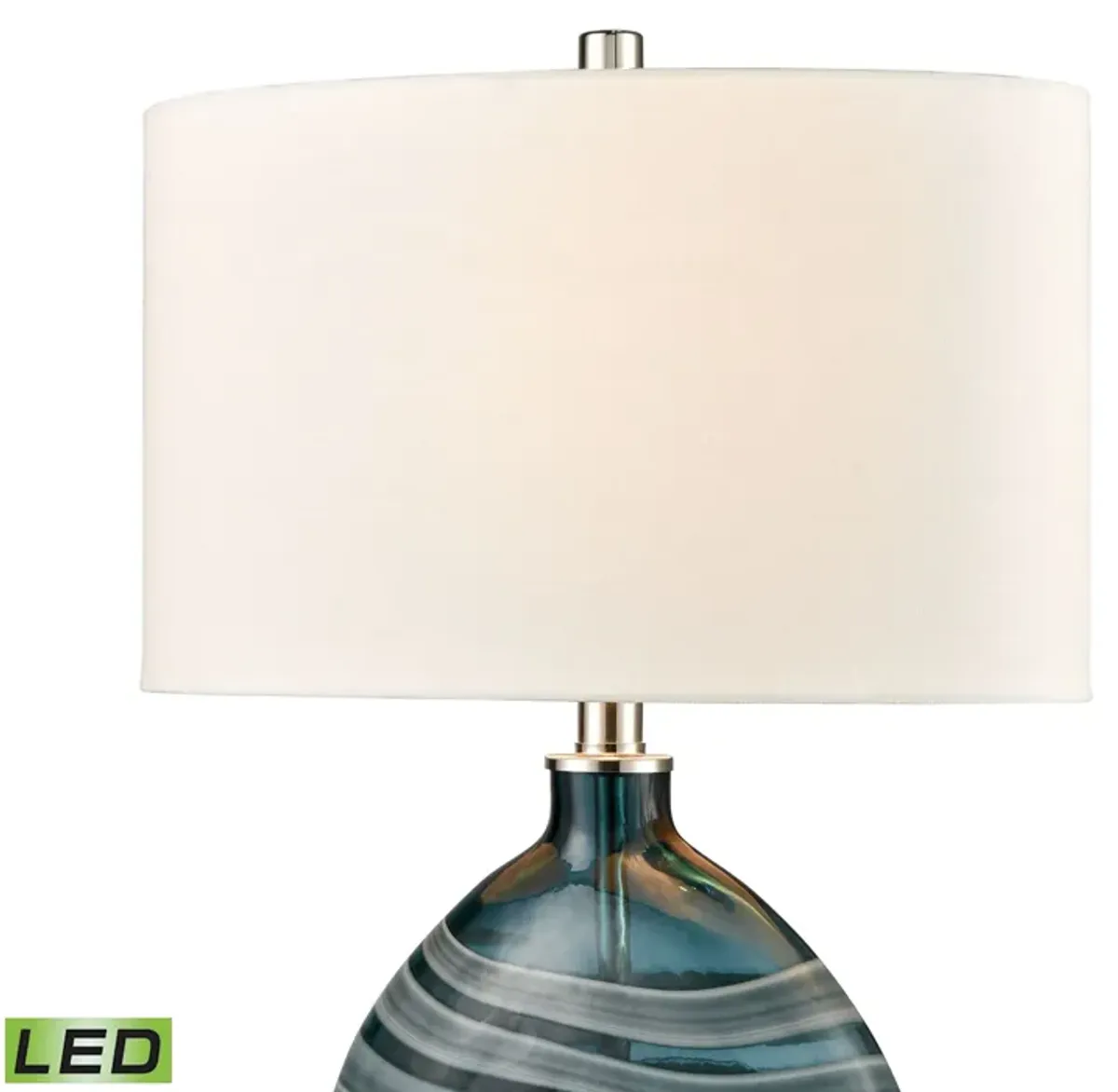 Portview 22'' High 1-Light Table Lamp - Teal - Includes LED Bulb