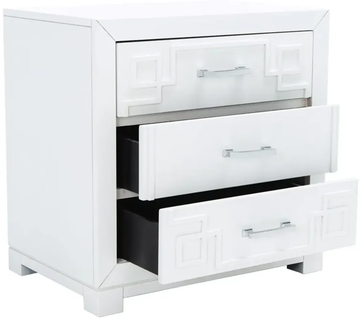 Raina Three Drawer Nightstand