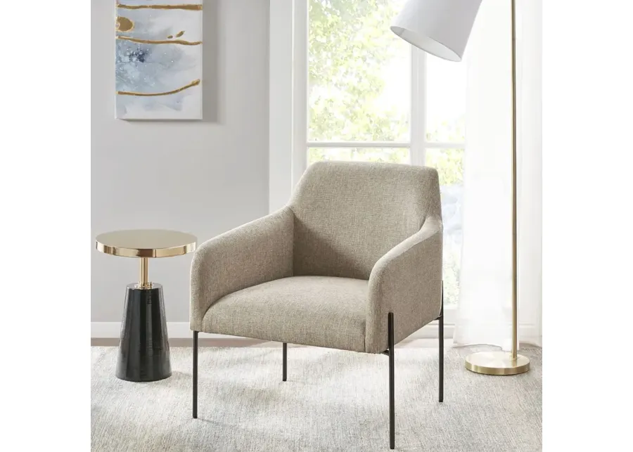 Madison Park Calder Beige Metal Leg Accent chair