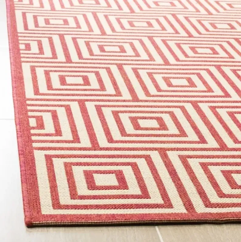 LINDEN 173 Collection LND173Q-6SQ Red / Creme 6'-7" X 6'-7" Square