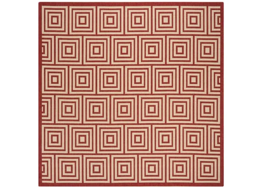 LINDEN 173 Collection LND173Q-6SQ Red / Creme 6'-7" X 6'-7" Square