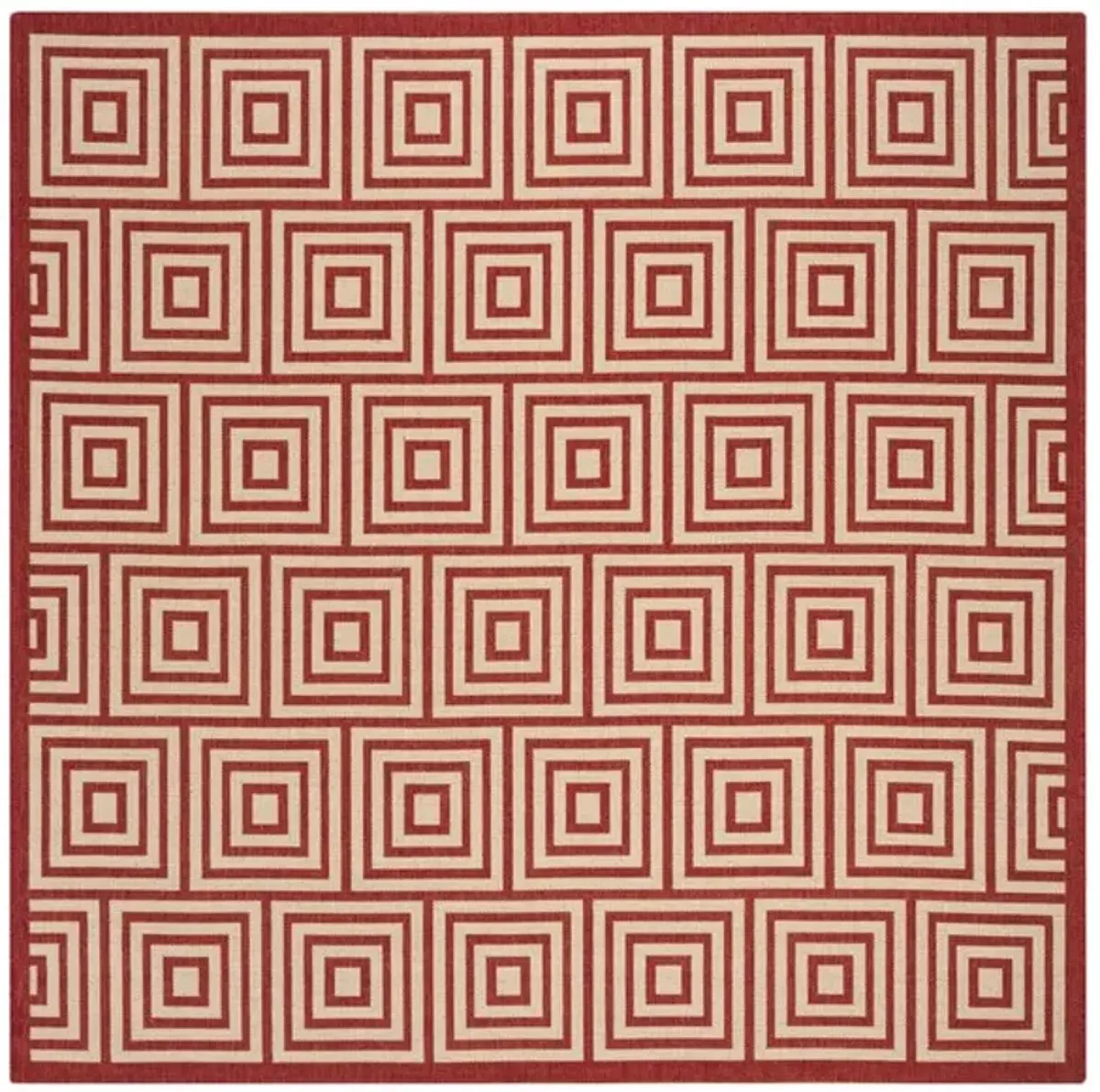 LINDEN 173 Collection LND173Q-6SQ Red / Creme 6'-7" X 6'-7" Square