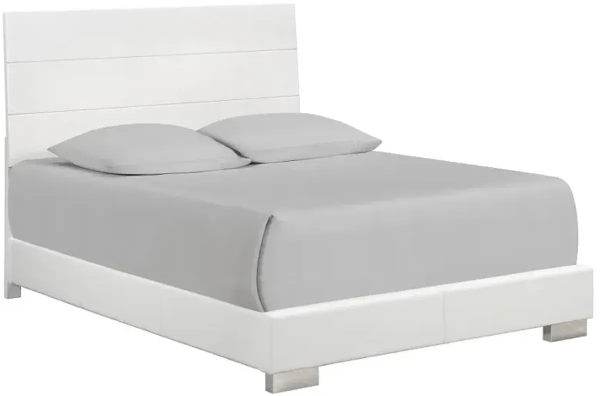 Felicity Eastern King Panel Bed Glossy White