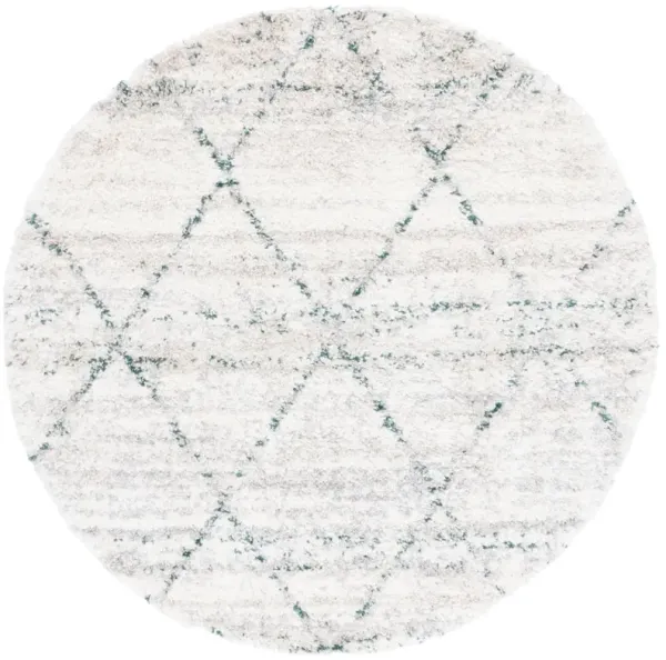 FONTANA SHAG 886 GREEN  6'-7' x 6'-7' Round Round Rug