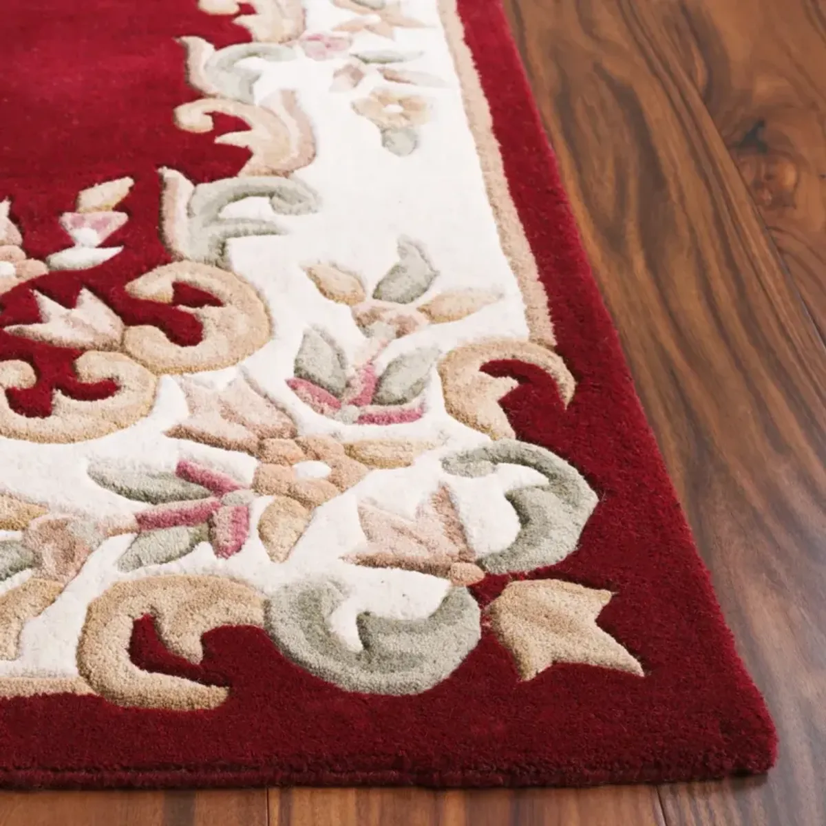 AUBUSSON 301 RED  3' x 5' Small Rectangle Rug