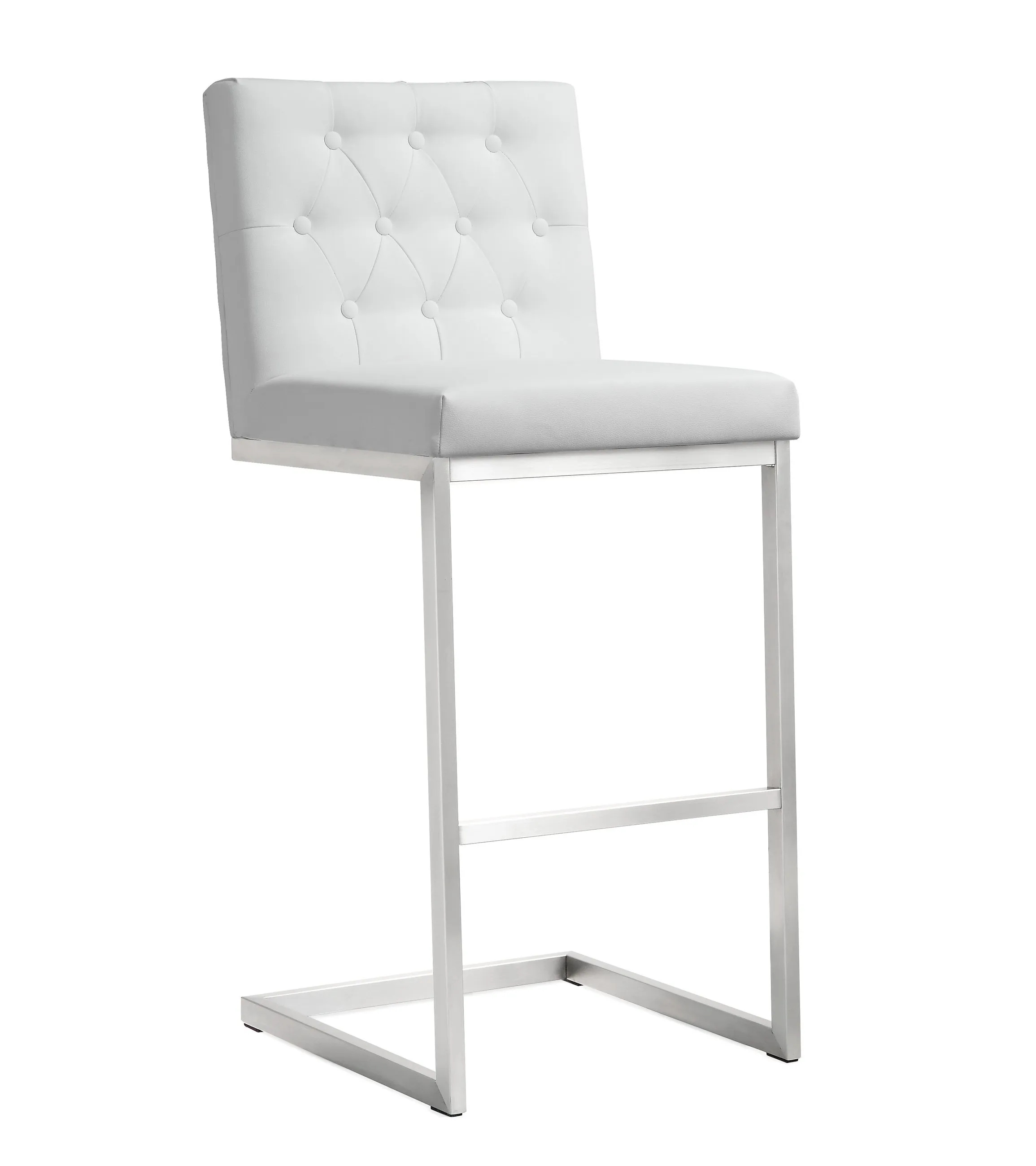 helsinki white stainless steel barstool - set of 2