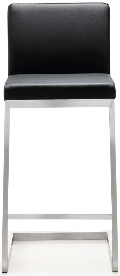 parma black stainless steel counter stool - set of 2