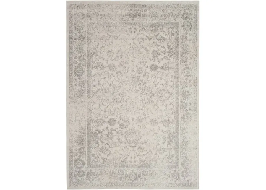 Adirondack Contemporary Ivory / Silver 4' X 6' Powerloomed Rug