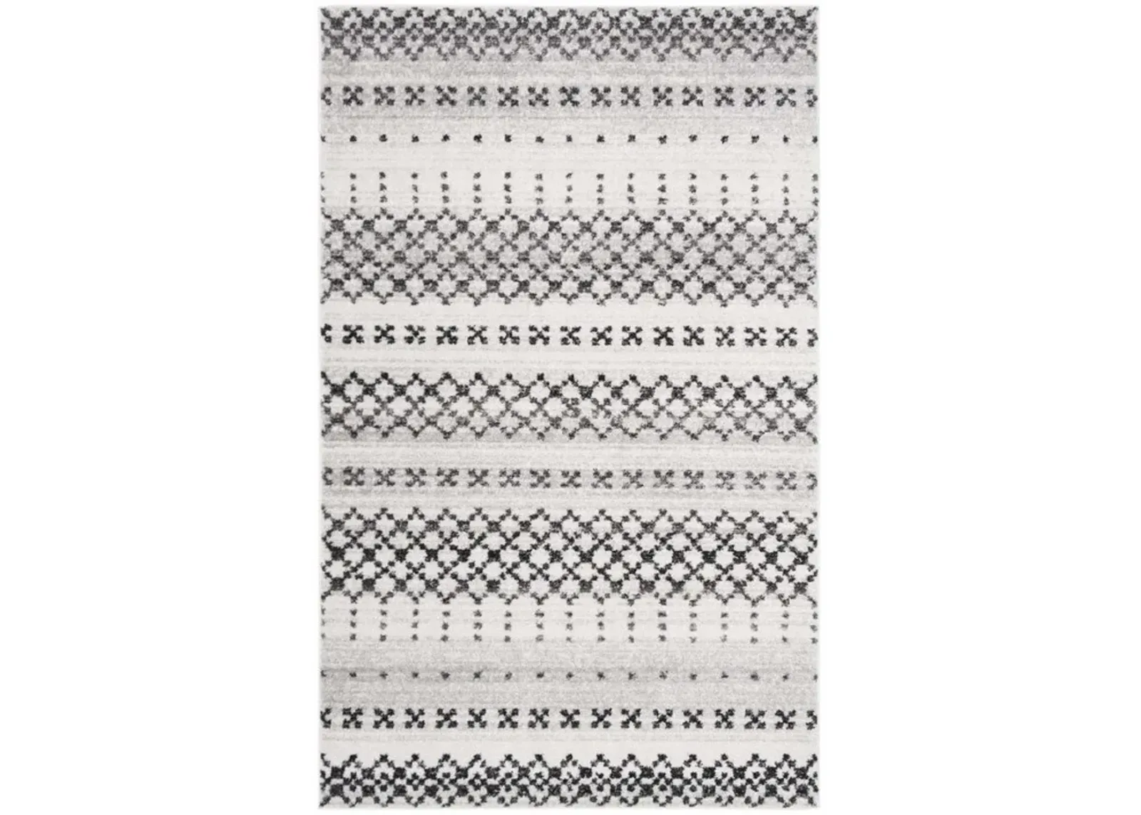 ADIRONDACK Contemporary Grey / Ivory 5'-1" X 7'-6" Powerloomed Rug