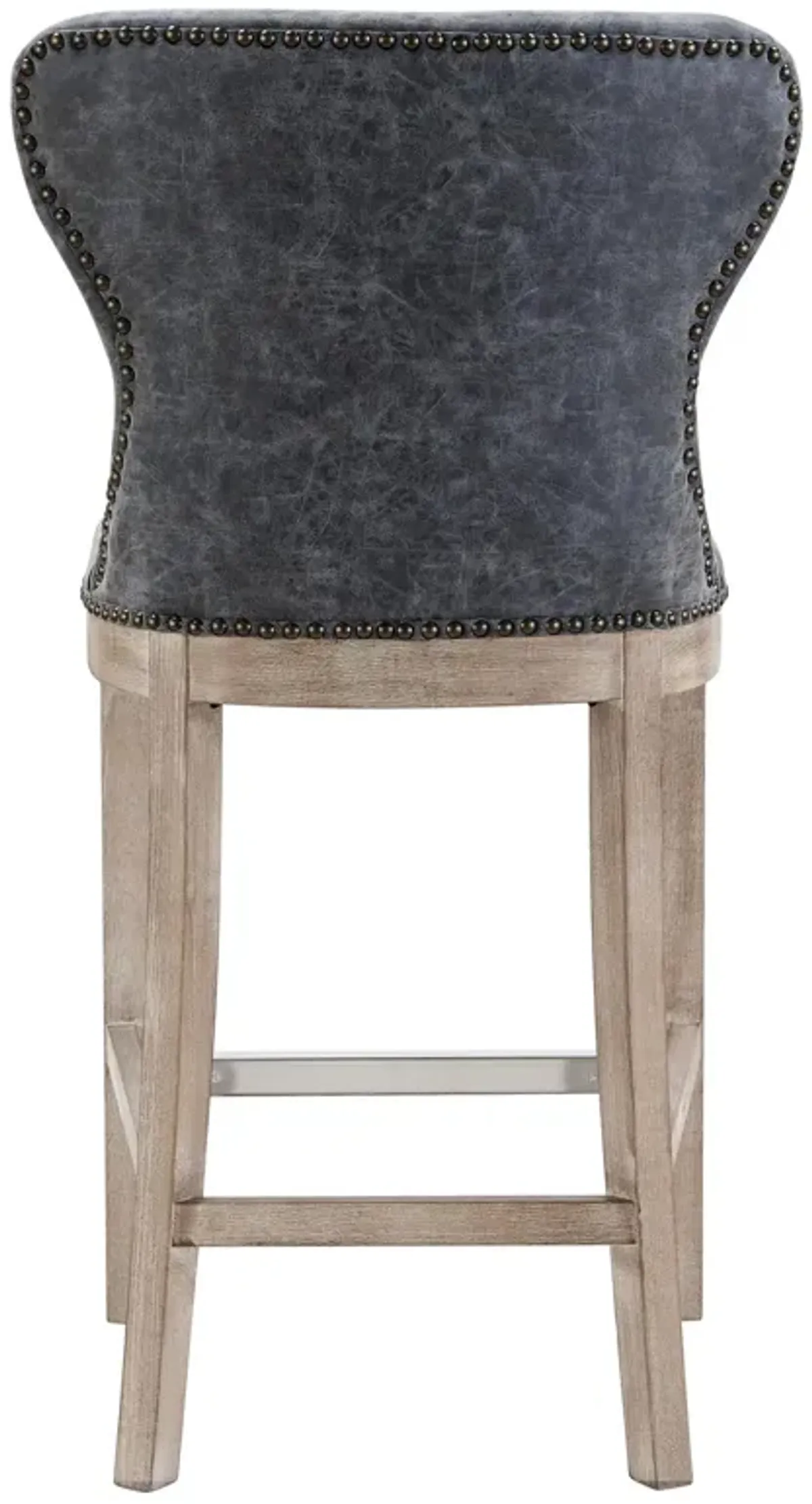 dorsey pu counter stool drift wood legs, nubuck charcoal