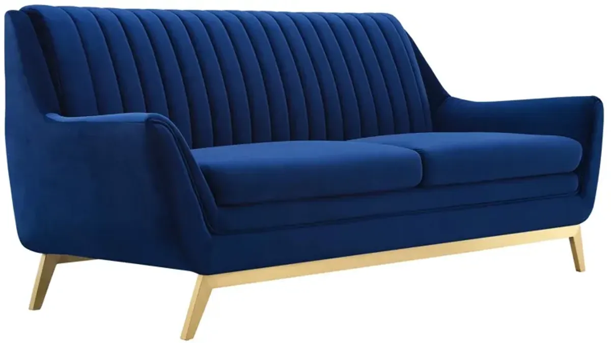 Winsome Channel Tufted Performance Velvet Sofa