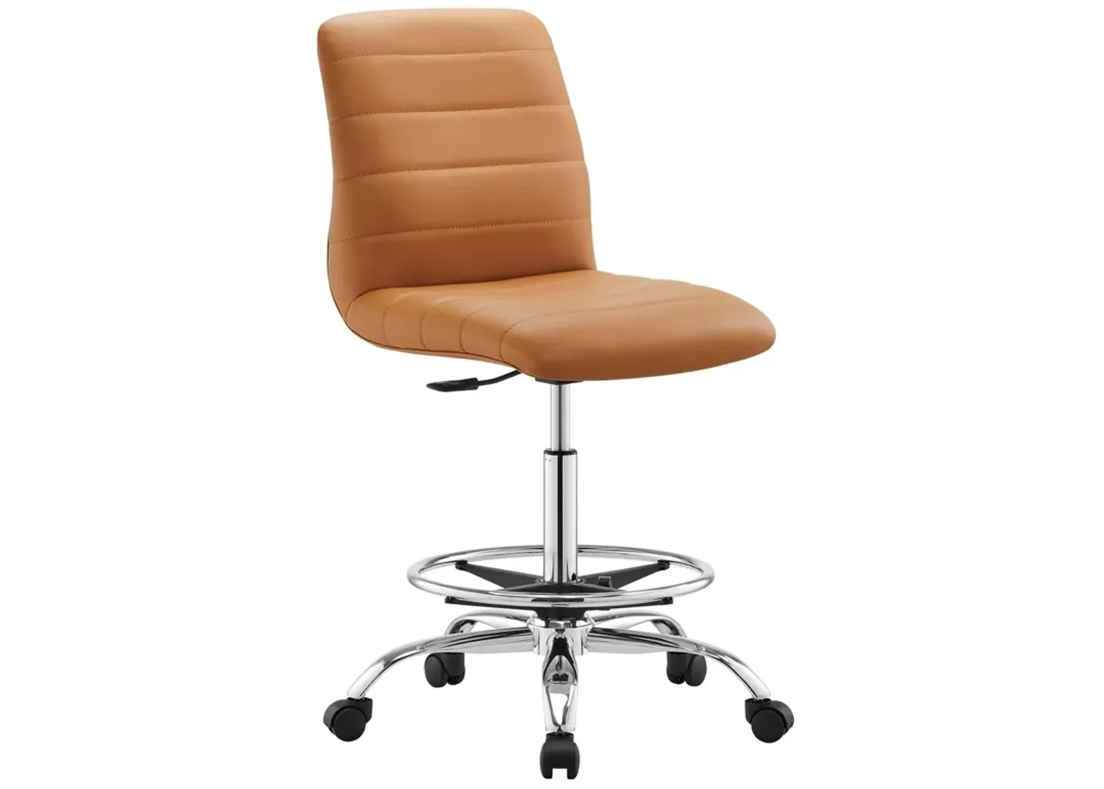 Ripple Armless Vegan Leather Drafting Chair