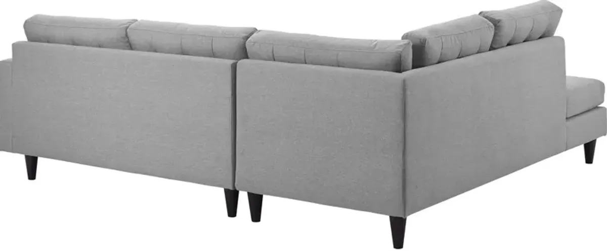 Empress 2-Piece Upholstered Left Facing Bumper Sectional