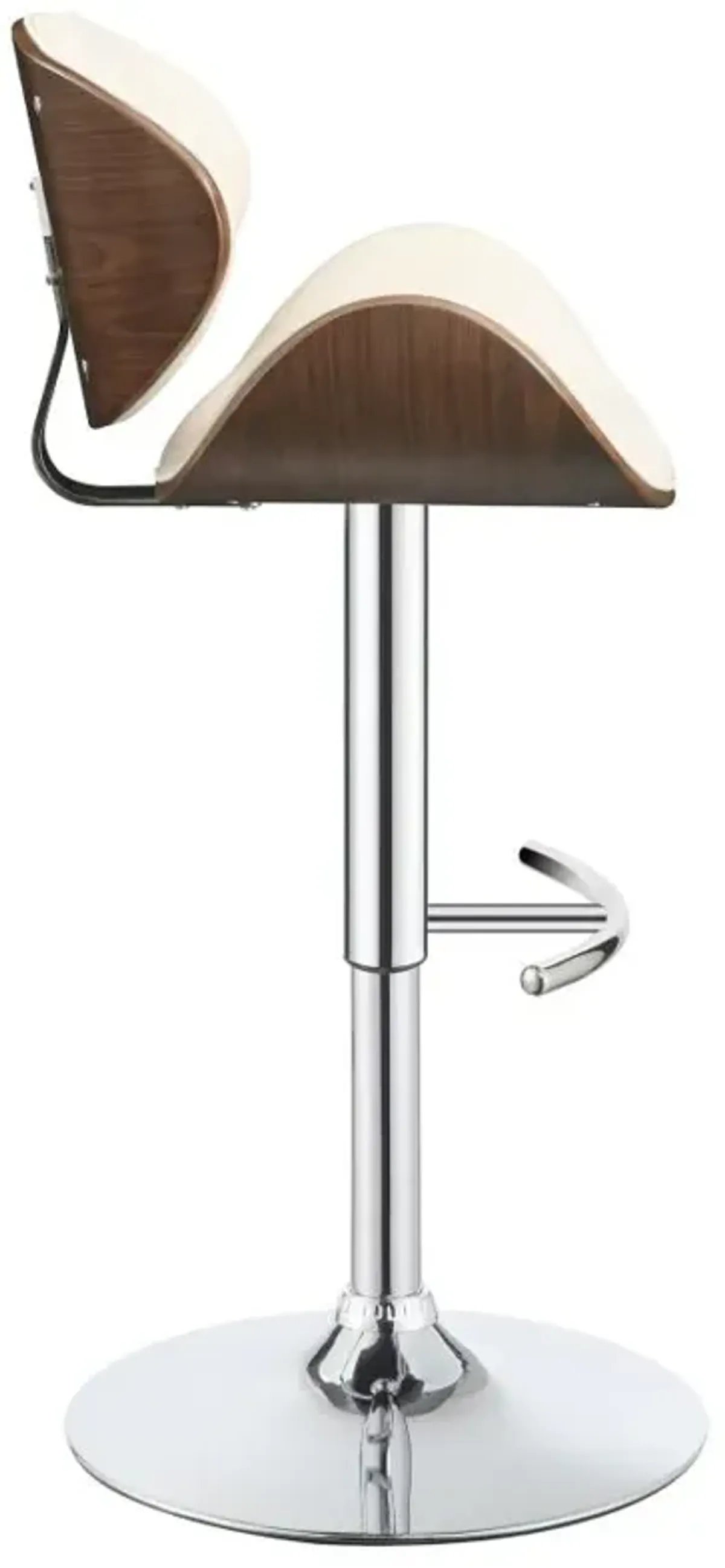 Harris Adjustable Bar Stool Ecru and Chrome