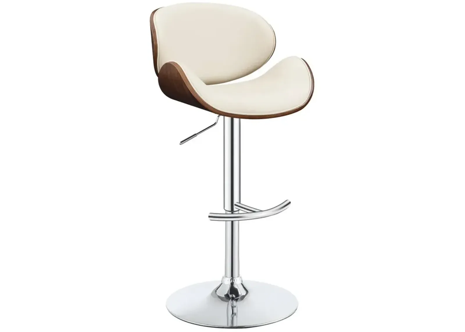 Harris Adjustable Bar Stool Ecru and Chrome