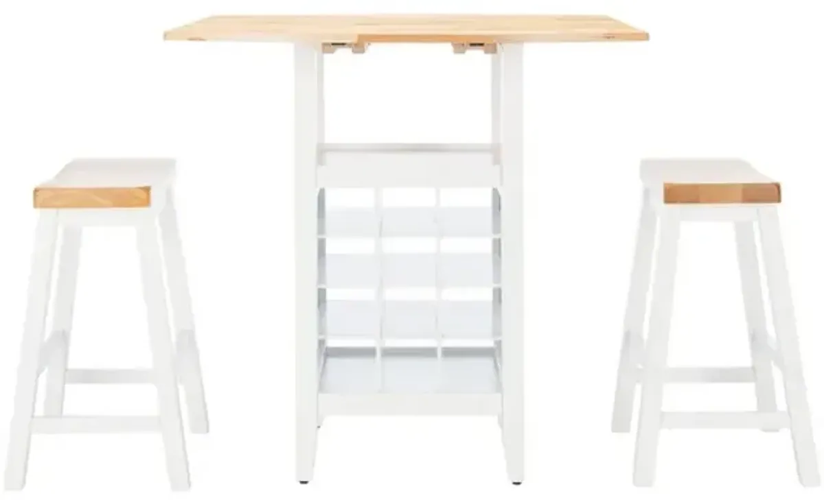  EMERIC 3 PC SET DROP LEAF PUB TABLE