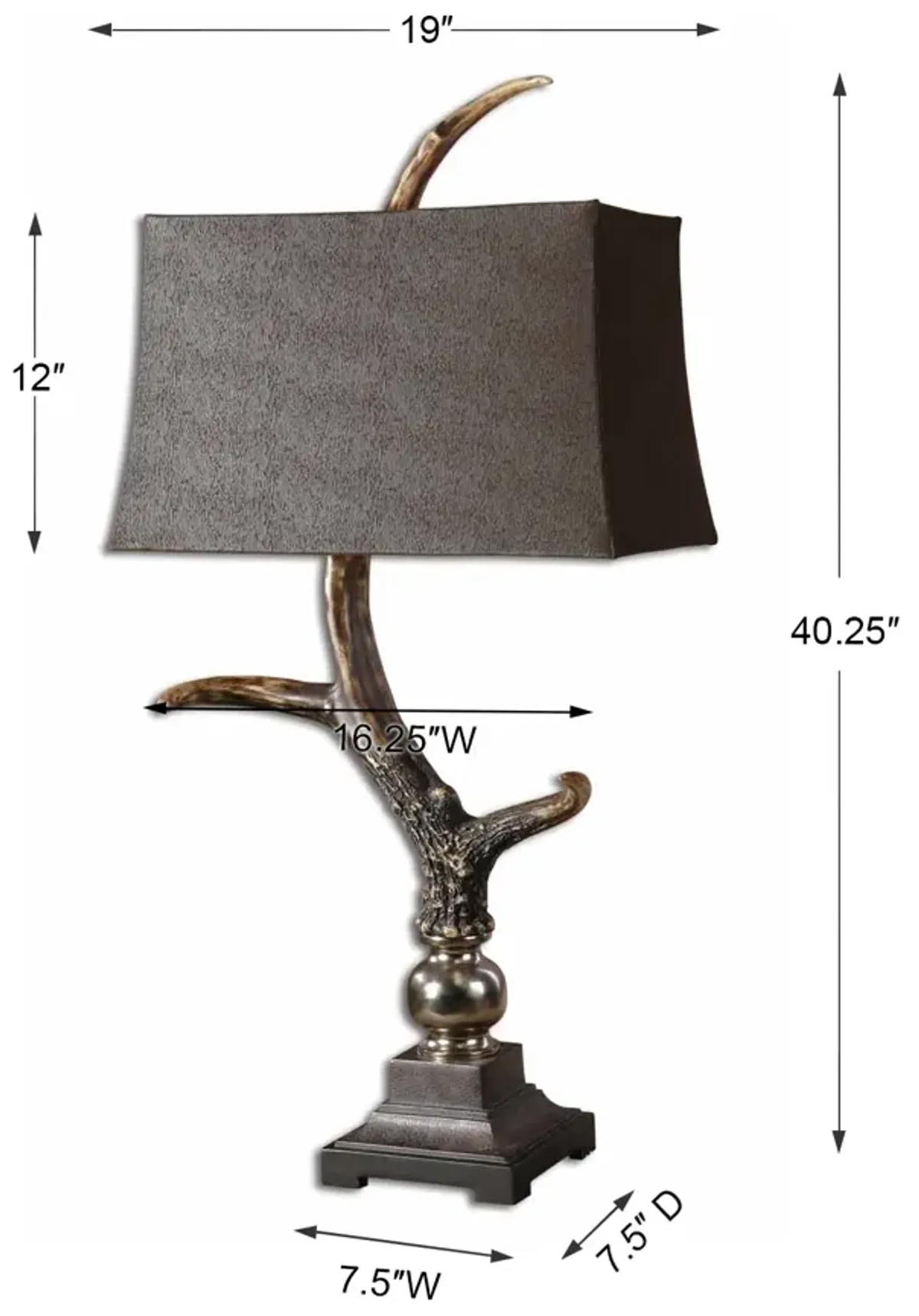 Stag Horn Dark Shade Table Lamp