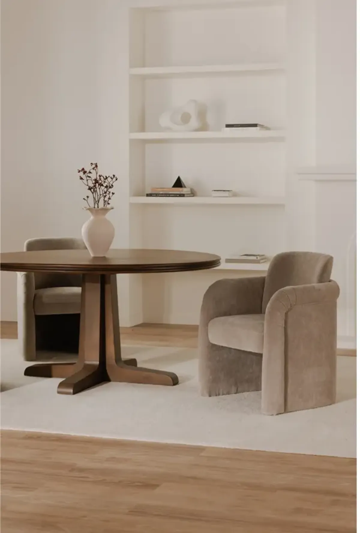 Mesto Rolling Dining Chair Taupe