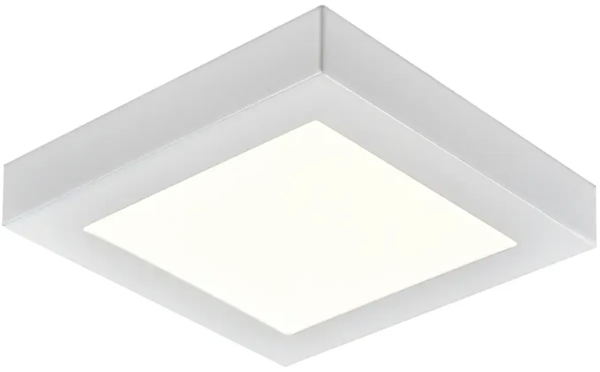 Titan 6" Wide Integrated LED Square Flush Mount - White