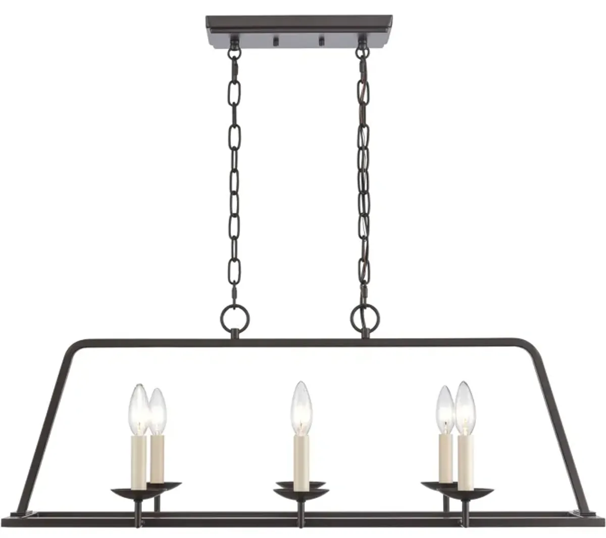 Joanie 34'' Wide 6-Light Linear Chandelier - Old Bronze