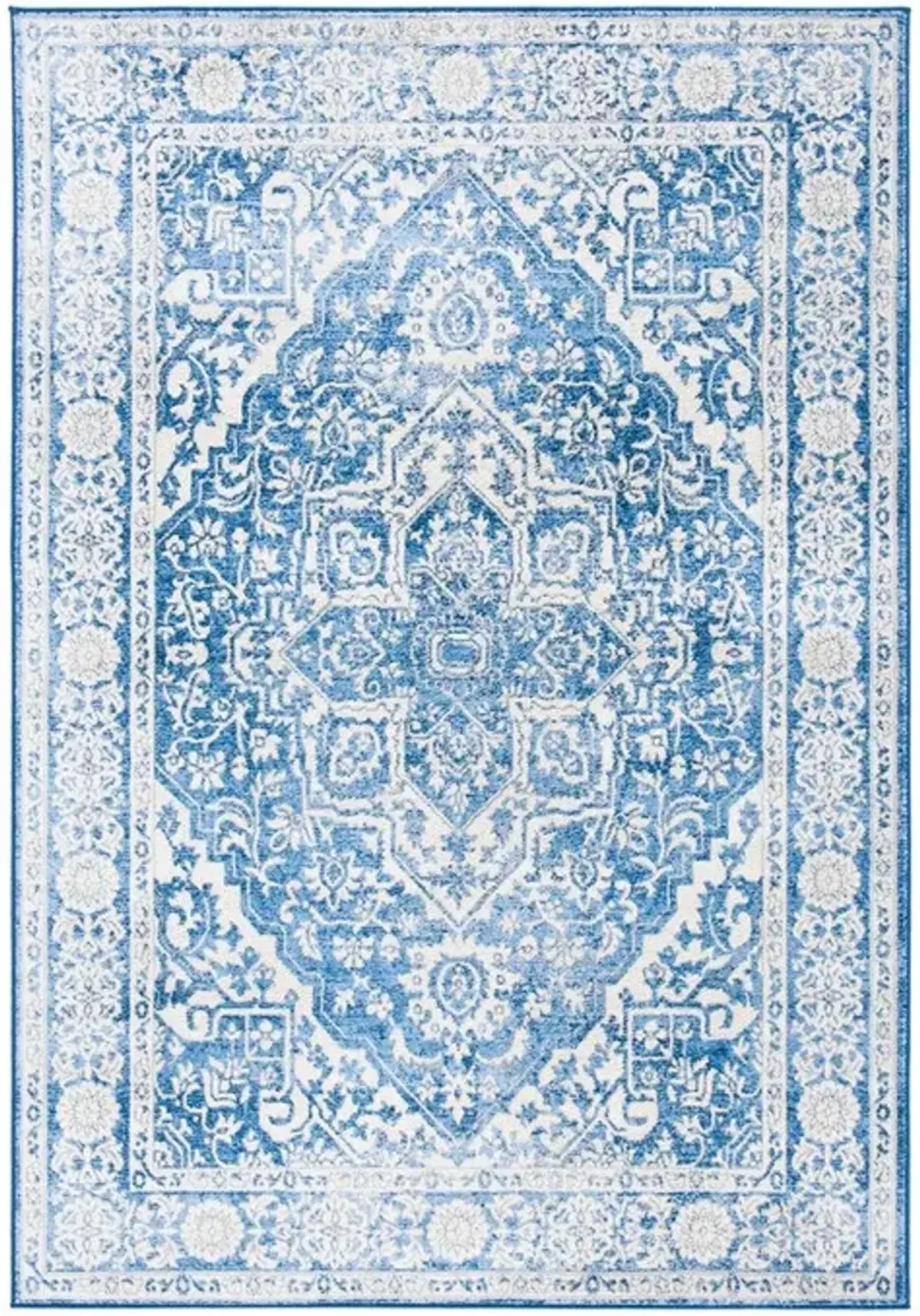 Brentwood 832 Ivory / Navy 4' X 6' Small Rectangle Powerloomed Rug