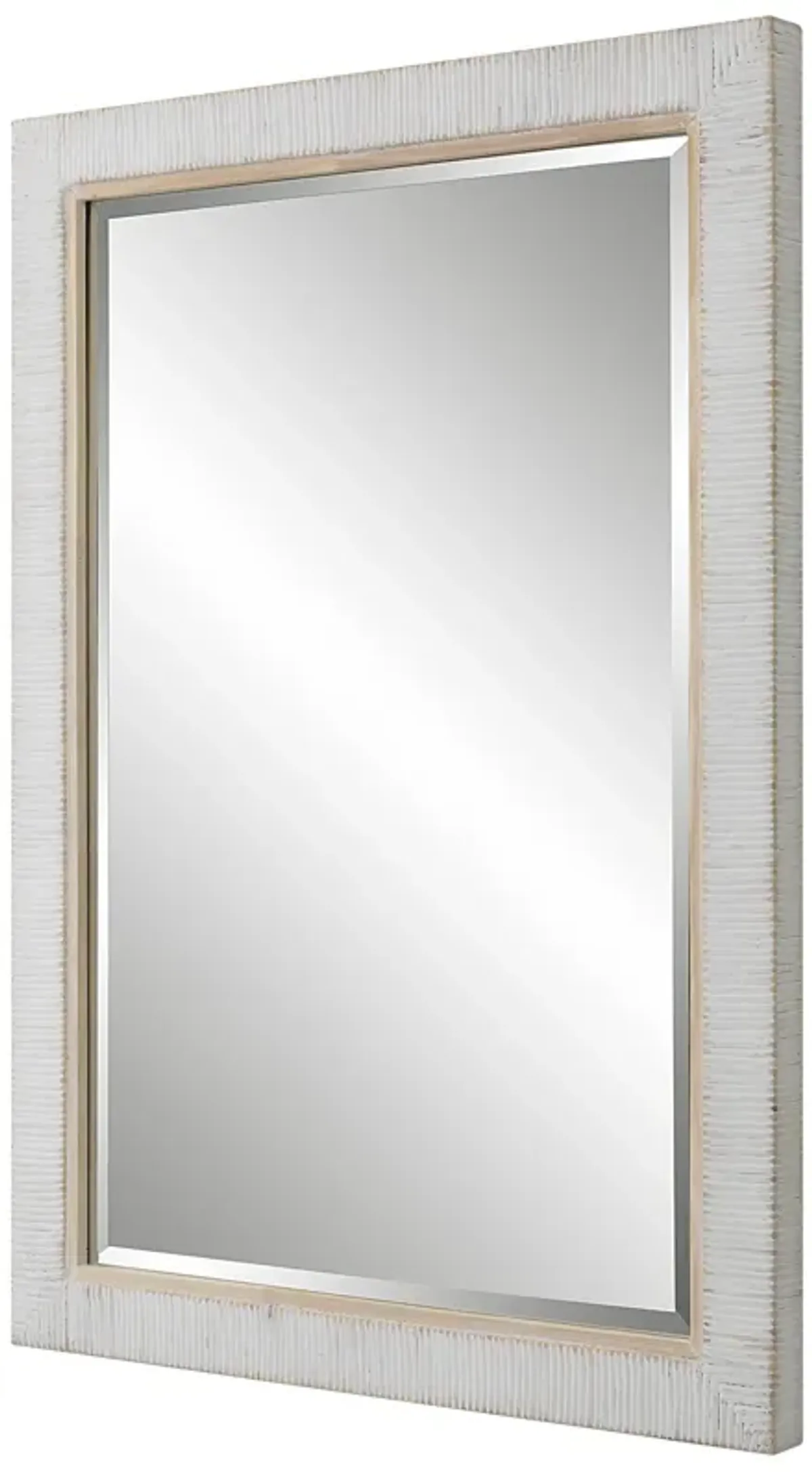 Cape Whitewashed Rattan Mirror