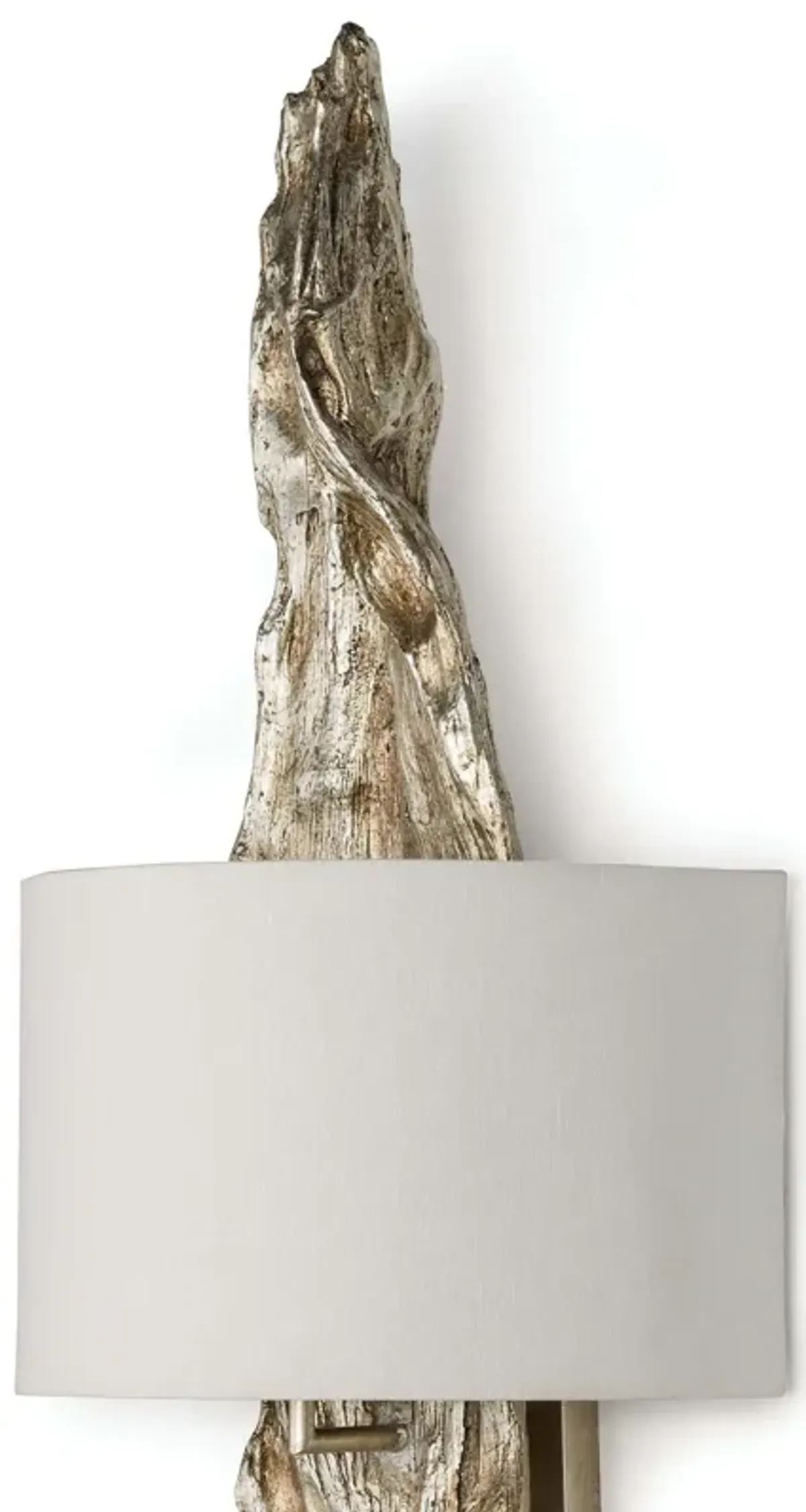 Driftwood Ambered Silver Leaf Sconce 